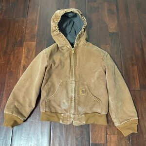 Vintage Carhartt Jacket Kids Size Youth Medium 8 Brown Tan Y2K Distressed